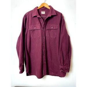 VTG L.L. Bean Men's Chamois Thick Flannel Shirt Size XL Work Outdoor Wear Fish